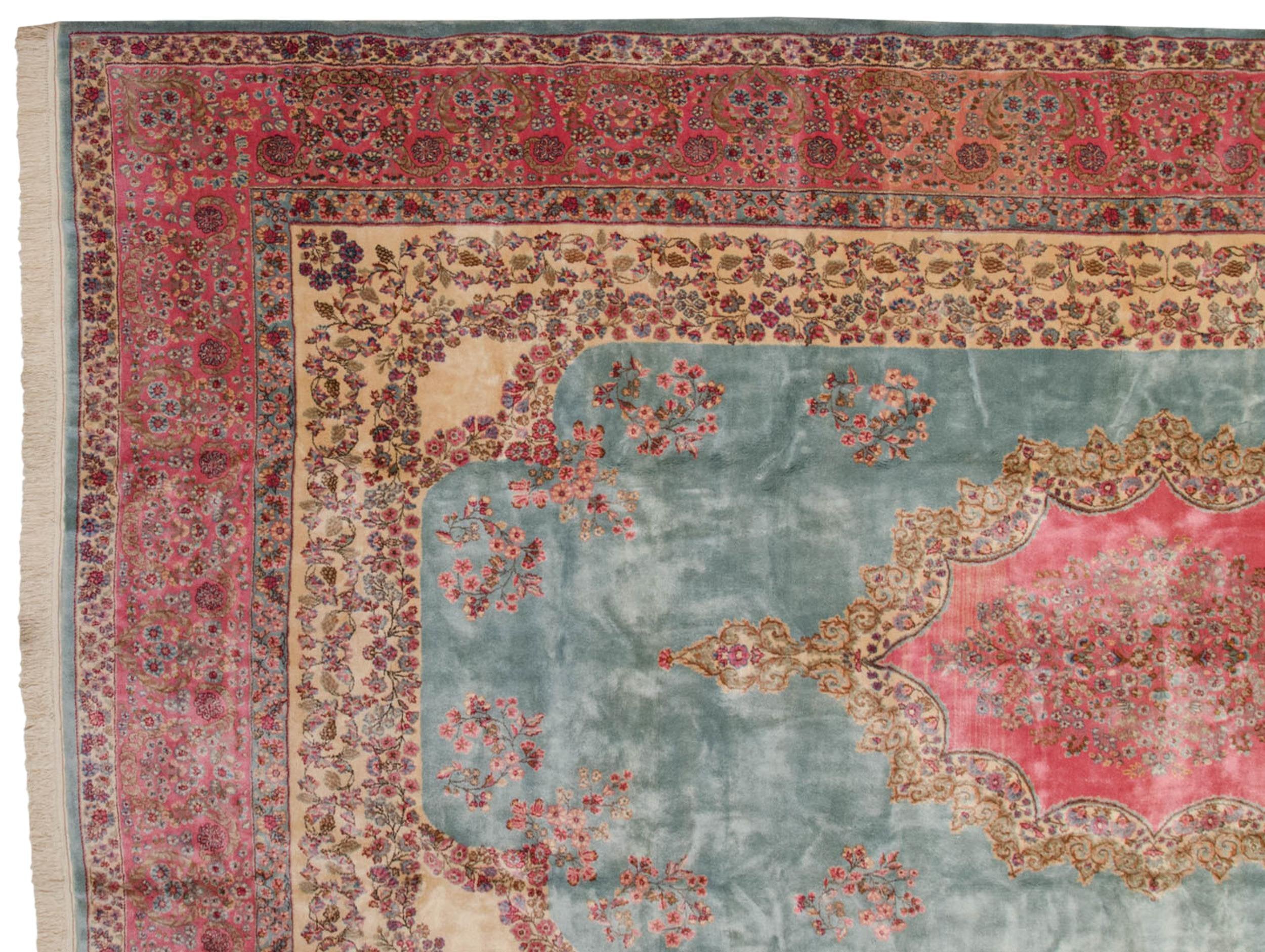 Back of the hand-knotted rug showing construction