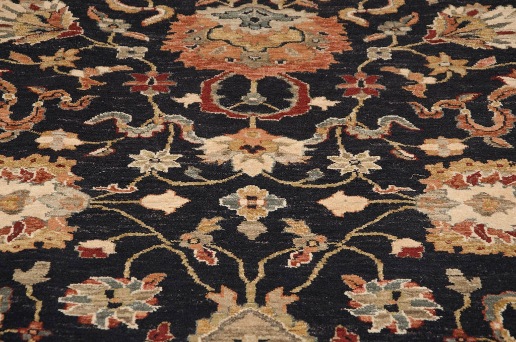 Back of the hand-knotted rug showing construction