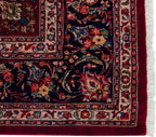 Back of the hand-knotted rug showing construction