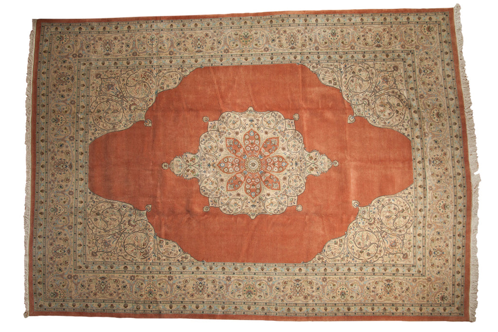 Vintage Tabriz Carpet 10x14.5, hand-knotted one of a kind piece