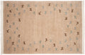 New Indian Folk Art Carpet 6x9, hand-knotted one of a kind piece
