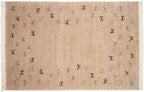New Indian Folk Art Carpet 6x9, hand-knotted one of a kind piece