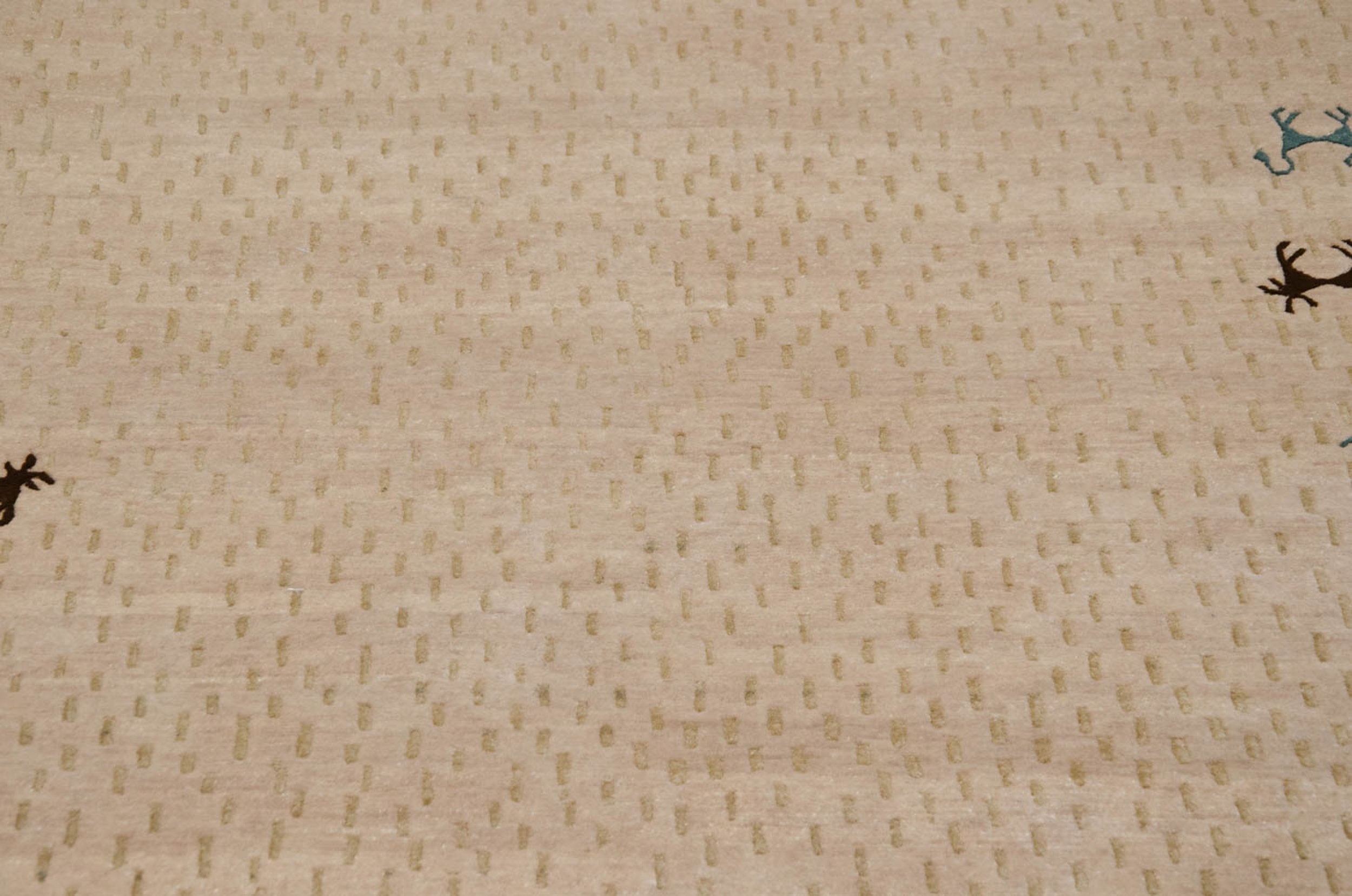 Back of the hand-knotted rug showing construction