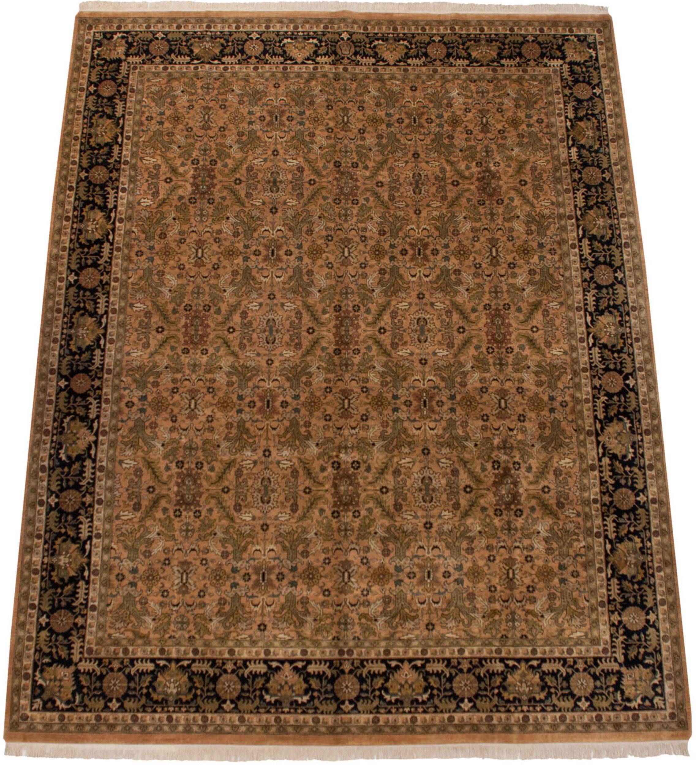 Full overhead view of Indian Heriz carpet 11.5x15