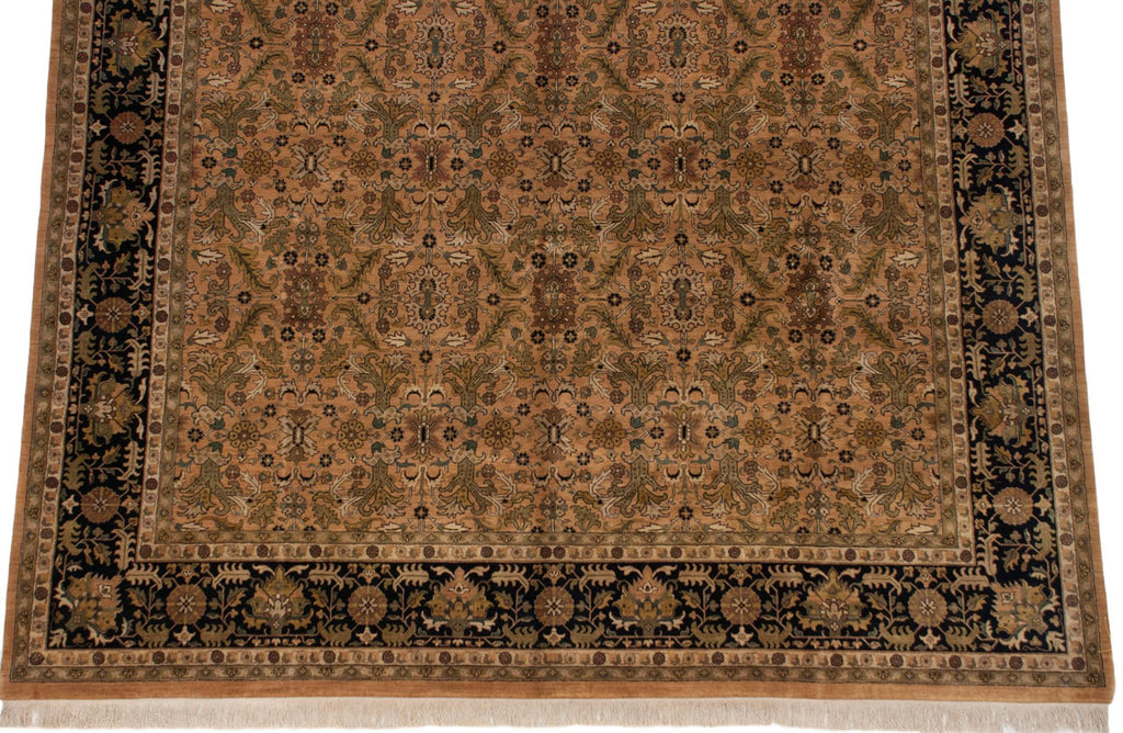 Back of the hand-knotted rug showing construction