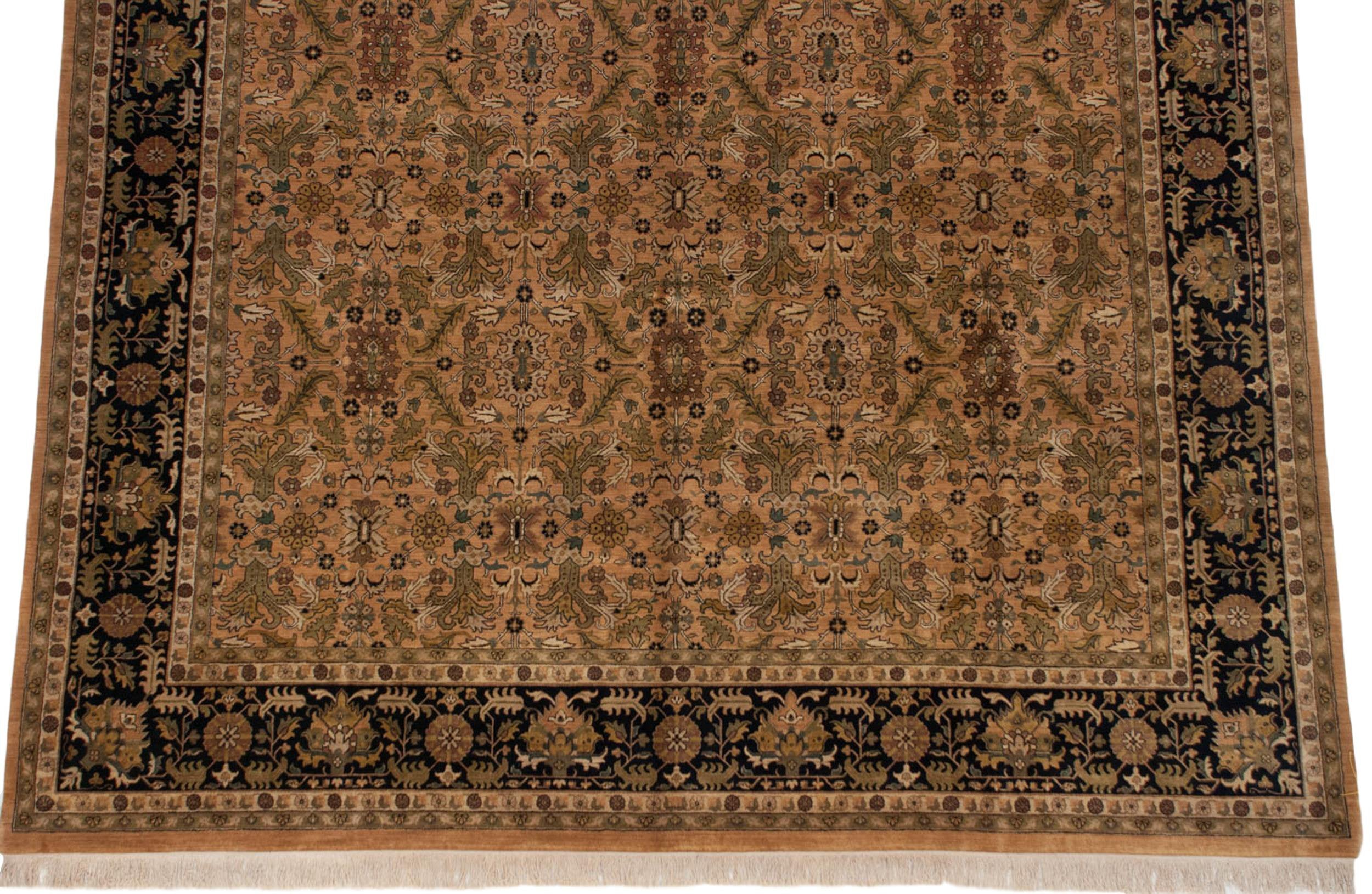 Back of the hand-knotted rug showing construction