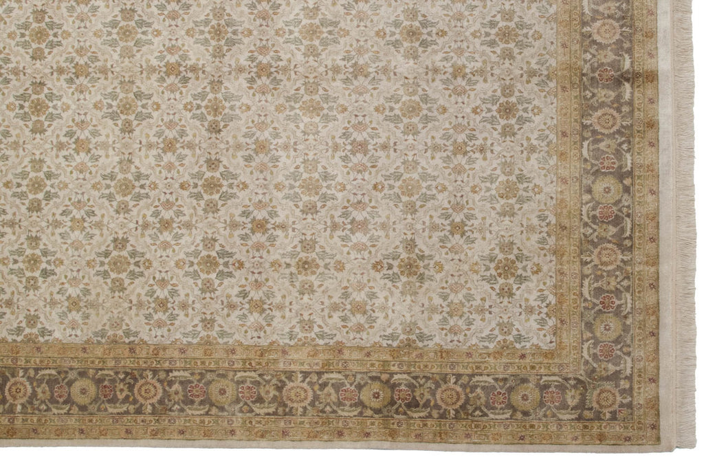 Back of the hand-knotted rug showing construction