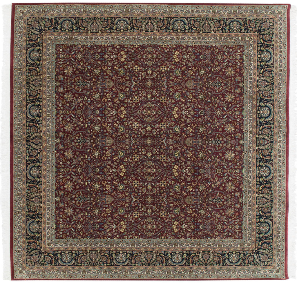 New Indian Tabriz Carpet 10x10, hand-knotted one of a kind piece
