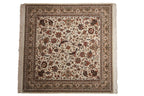 New Indian Isfahan Carpet 8x8, hand-knotted one of a kind piece