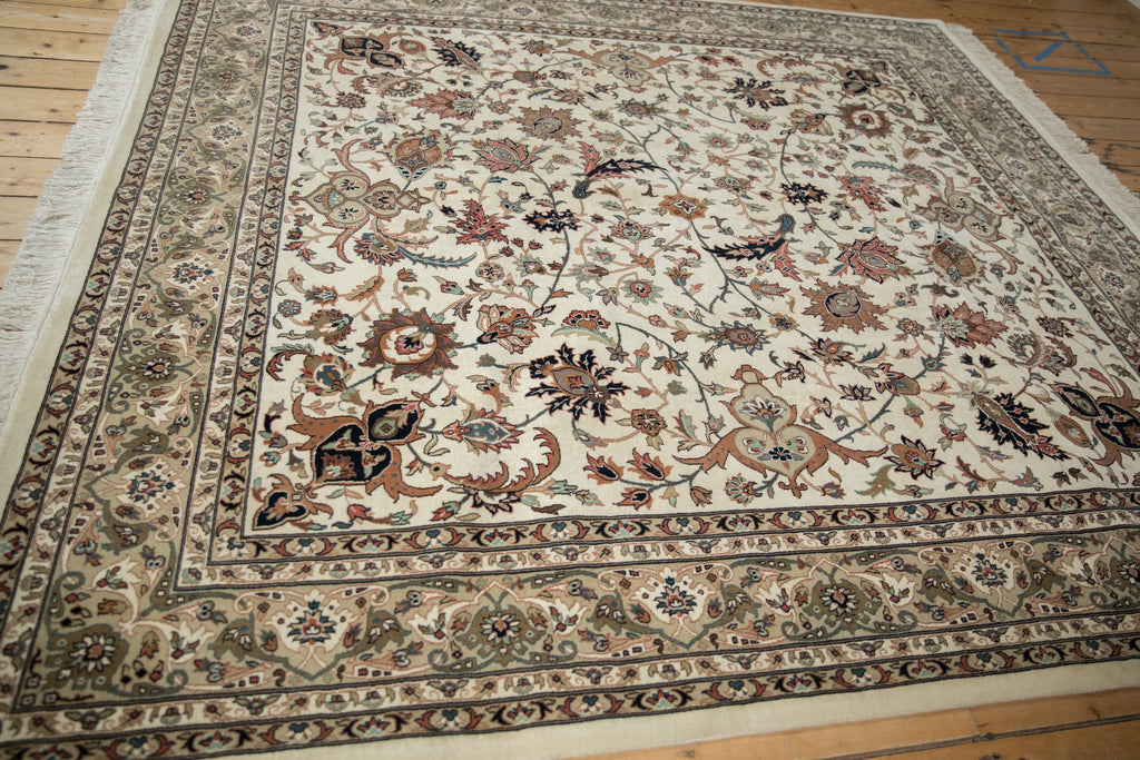 Back of the hand-knotted rug showing construction