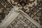 New Indian Isfahan Carpet 8x8, hand-knotted one of a kind piece