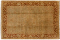 New Gold Wash Indian Oushak Carpet 6x9, hand-knotted one of a kind piece