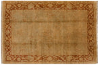 New Gold Wash Indian Oushak Carpet 6x9, hand-knotted one of a kind piece