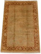 Full overhead view of Gold Wash Indian Oushak carpet 6x9