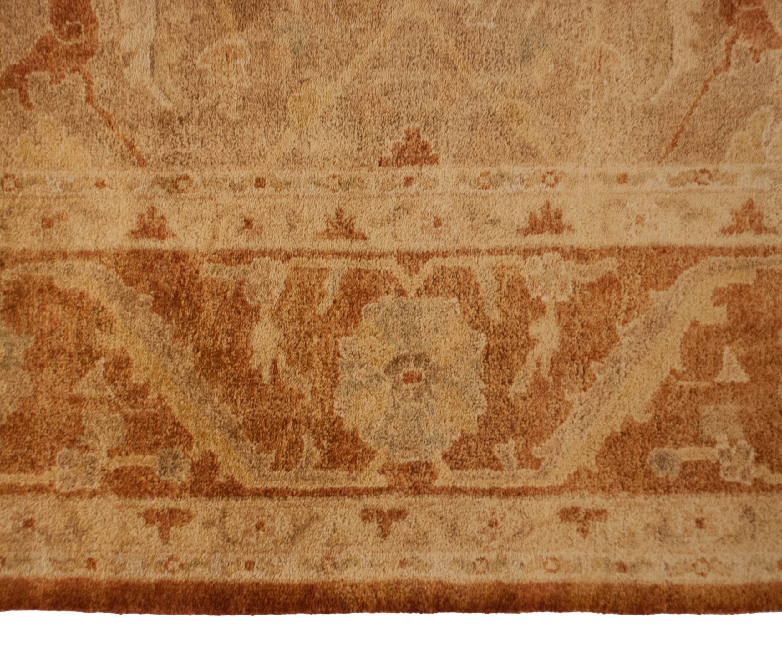 Back of the hand-knotted rug showing construction
