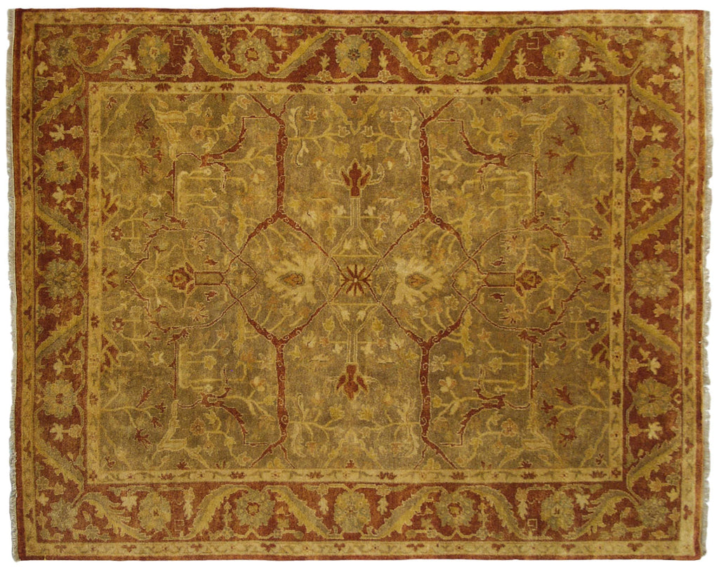 New Gold Wash Indian Oushak Carpet 8x10, hand-knotted one of a kind piece