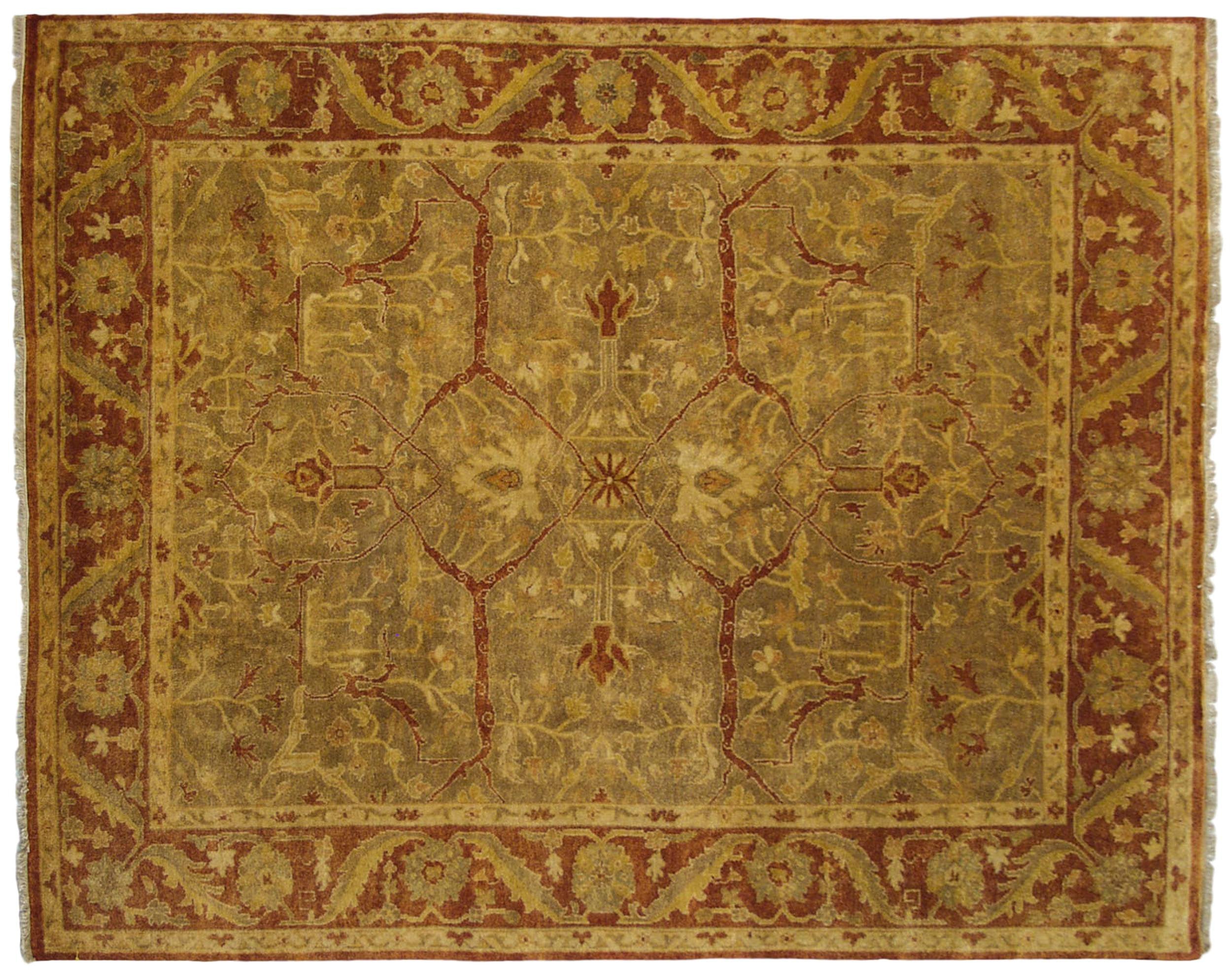 New Gold Wash Indian Oushak Carpet 8x10, hand-knotted one of a kind piece