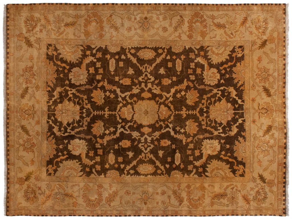 New Gold Wash Indian Oushak Carpet 9x12, hand-knotted one of a kind piece