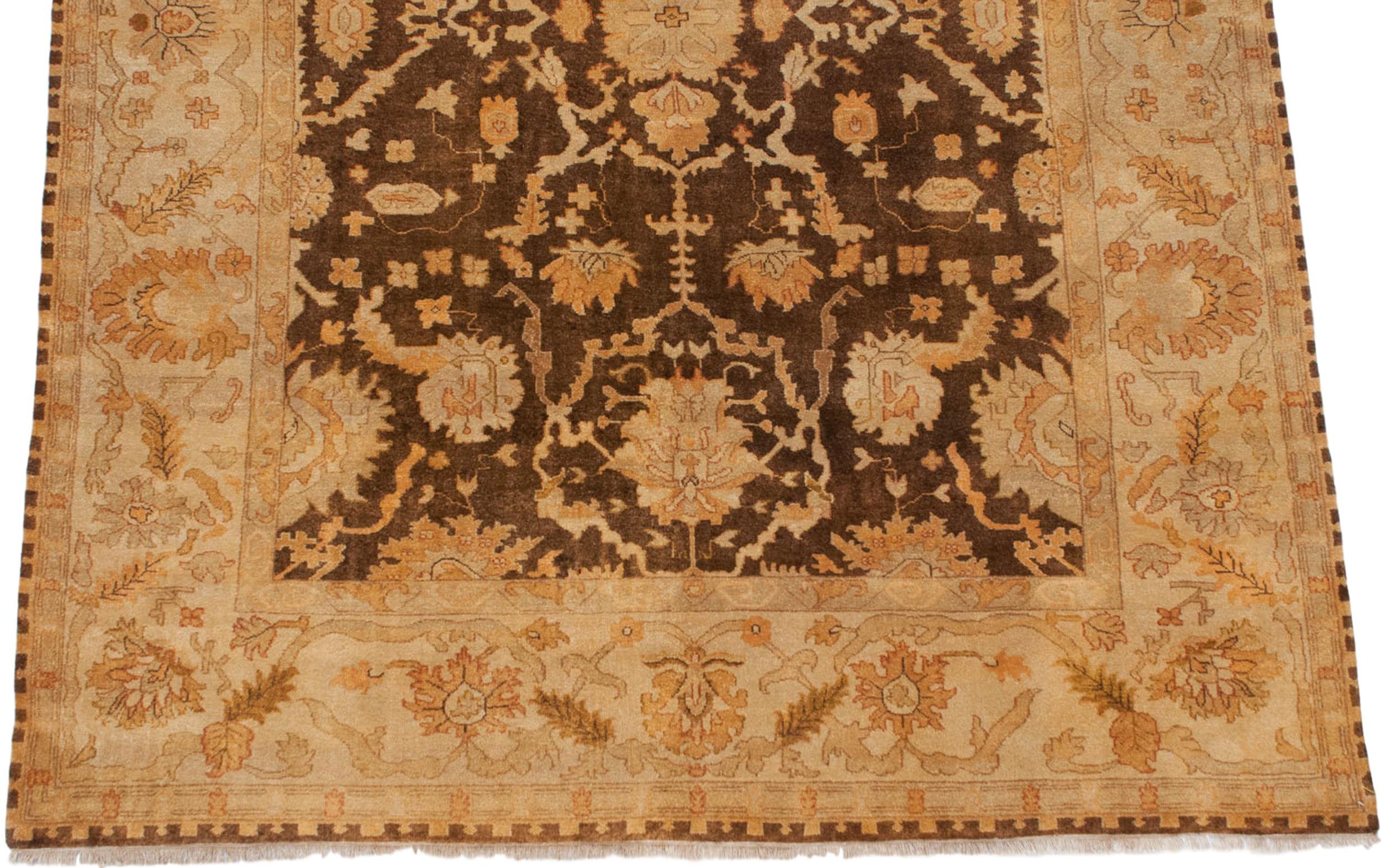 Back of the hand-knotted rug showing construction
