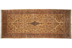 Vintage Kerman Carpet 9.5x22.5, hand-knotted one of a kind piece