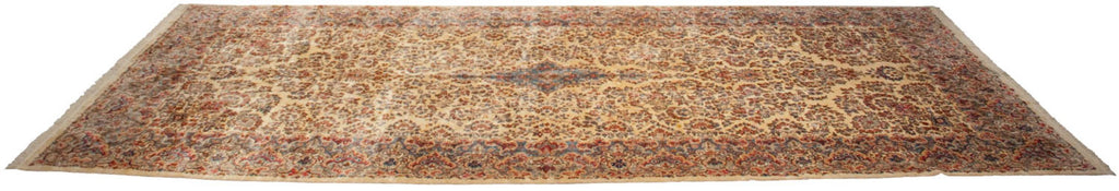 Full overhead view of Kerman carpet 9.5x22.5