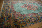 Back of the hand-knotted rug showing construction