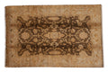 Gold Wash Indian Oushak Carpet 6x9.5, hand-knotted one of a kind piece