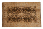 Gold Wash Indian Oushak Carpet 6x9.5, hand-knotted one of a kind piece