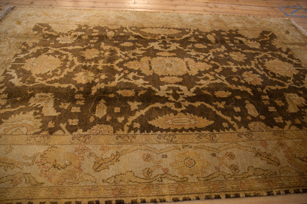 Back of the hand-knotted rug showing construction