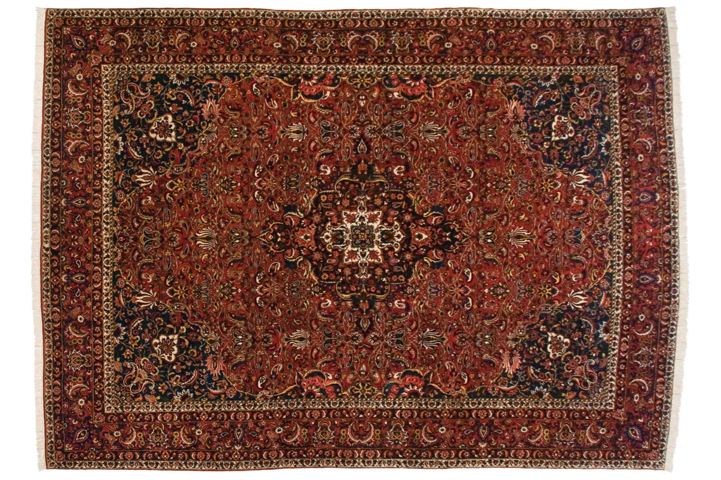 Vintage Bakhtiari Carpet 11x15, hand-knotted one of a kind piece