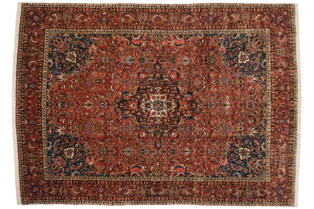 Full overhead view of Bakhtiari carpet 11x15