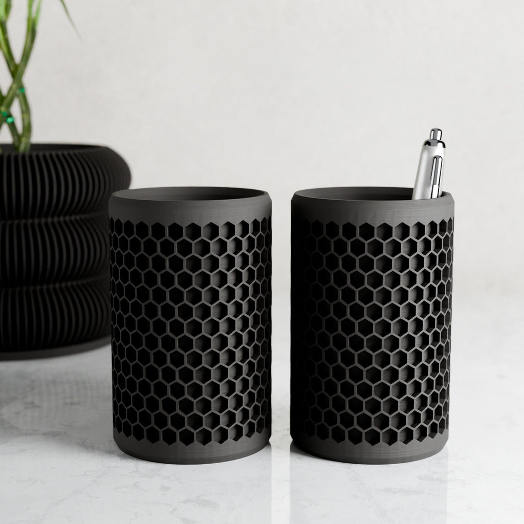 Modern Honeycomb Pencil Holder from Modernized Pottery