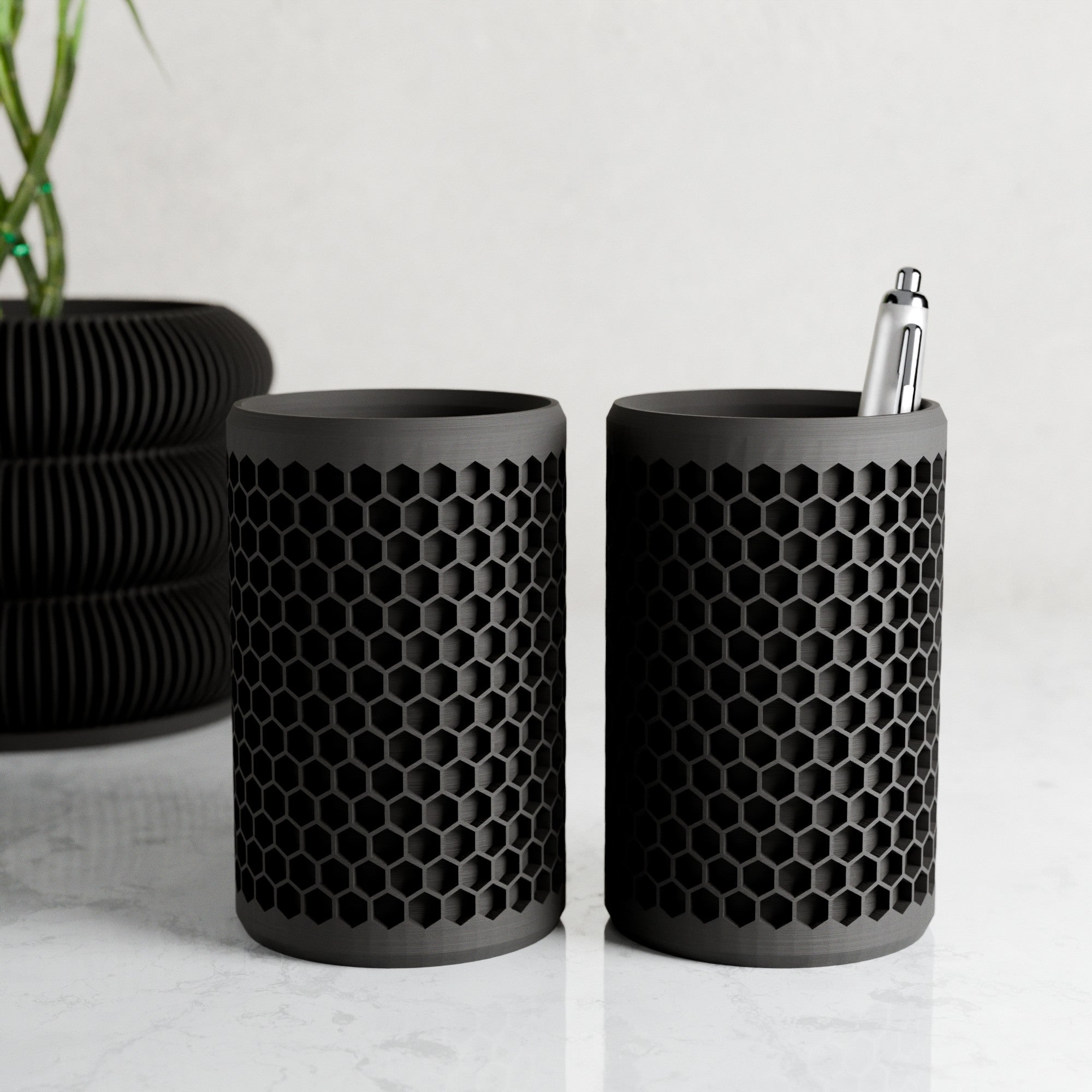 Modern Honeycomb Pencil Holder from Modernized Pottery
