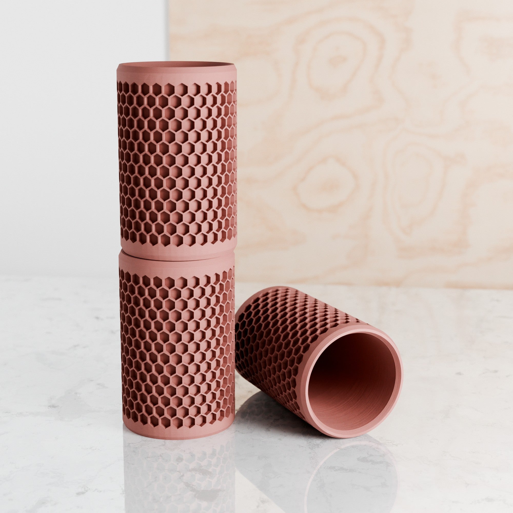 Modern Honeycomb Pencil Holder from Modernized Pottery