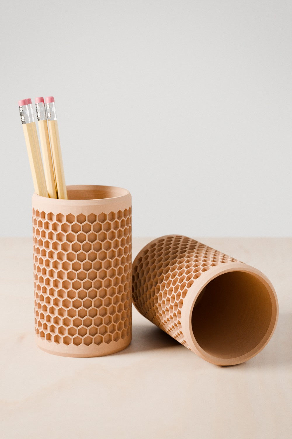 Modern Honeycomb Pencil Holder from Modernized Pottery