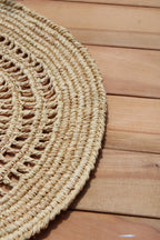 Tous Les Jours Raffia Placemat, Woven crochet tabletop