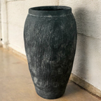 Pompeii Colossus, Fiber Clay Vessel in Weathered Black, Burnt Sienna or Aged Gray 11"D x 20"H