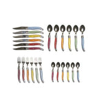 Laguiole 24 Piece Flatware Set, Rainbow in Wood Presentation Box