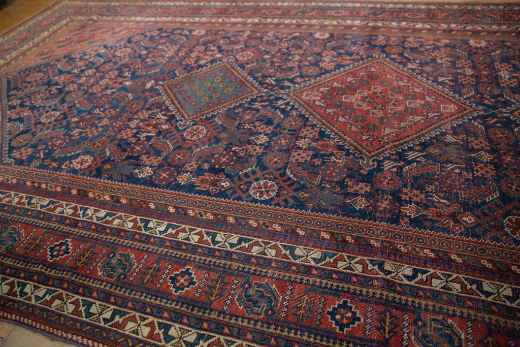 Vintage Afshar Runner 7.5x16, hand-knotted one of a kind piece