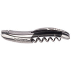 Laguiole buffalo horn corkscrew with dark handle on a white background